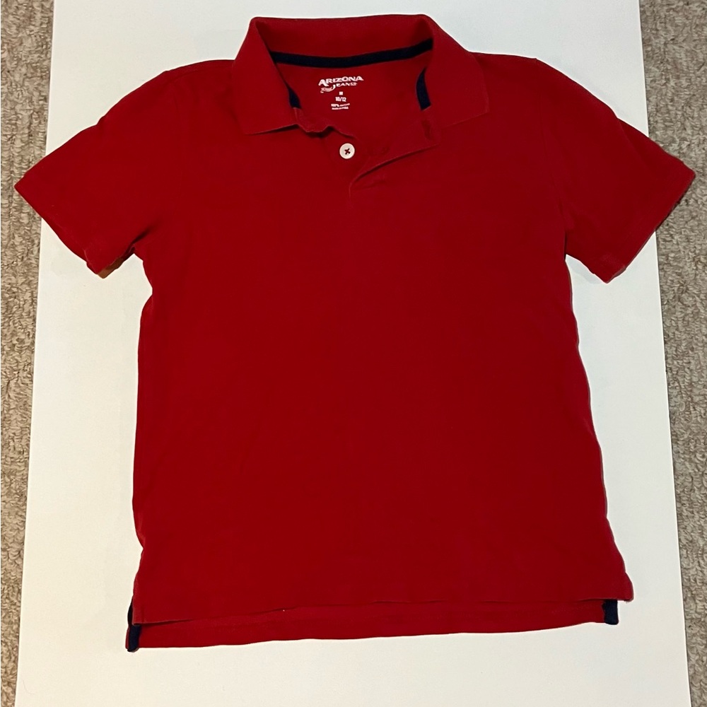 Kids red short sleeved polo